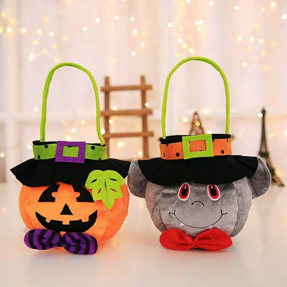 Halloween Pumpkin Candy Bag - Foldable Trick-or-Treat Bag