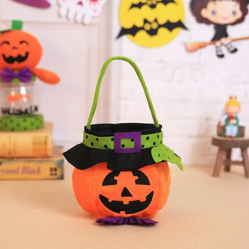 Halloween Pumpkin Candy Bag - Foldable Trick-or-Treat Bag