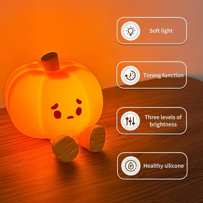 Halloween Pumpkin Night Light - Cute, Multi-functional Lamp