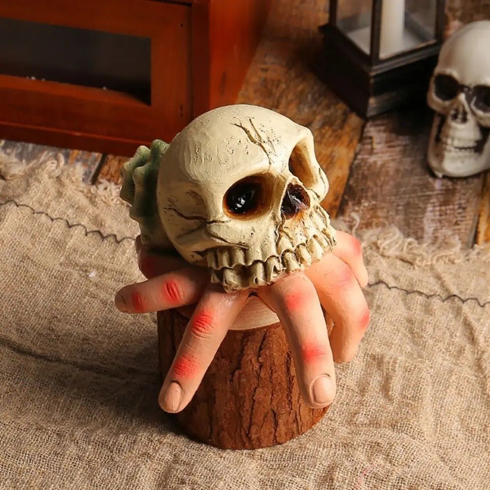 Halloween Skull Simulation Hand - Spooky Horror Garden Resin Ornaments Halloween Skull Hand