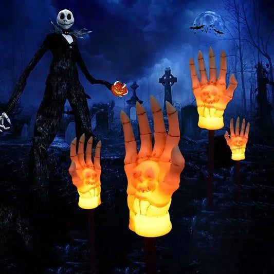 Halloween Solar Hand Light - Solar Skeleton Stakes Lamp