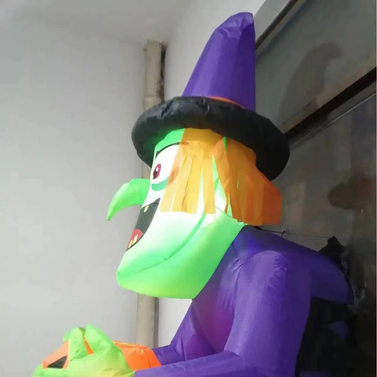 Halloween Window Witch Inflatable - Spooky Window Decor