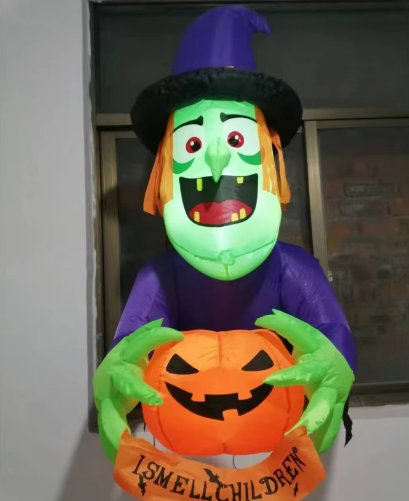 Halloween Window Witch Inflatable - Spooky Window Decor