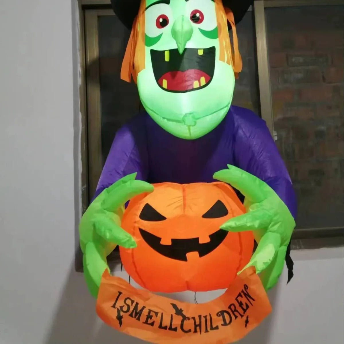 Halloween Window Witch Inflatable - Spooky Window Decor