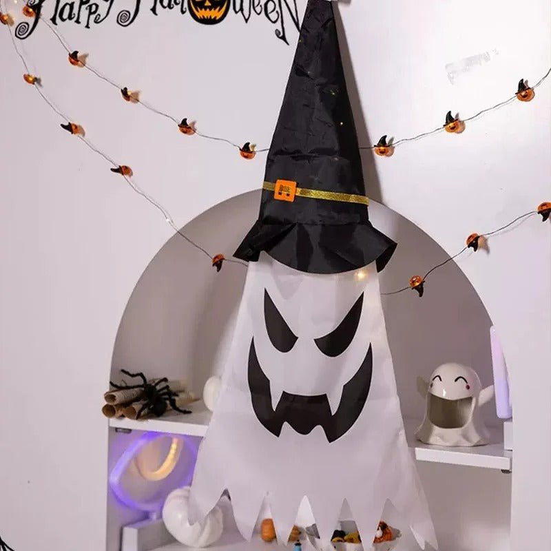 Halloween Wizard Hat Lamp - Flashing Light-Up Glowing Wizard Hat, Hanging LED Decoration for Ghost Festival and Dress-Up