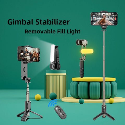 Handheld Gimbal Stabilizer - Selfie Stick Tripod with Wireless Remote with 360°Automatic Rotation