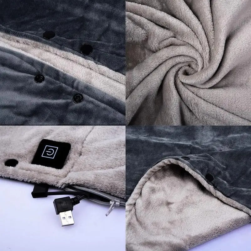 Heated Shawl Blanket - USB Heating Wearable Shawl Blanket