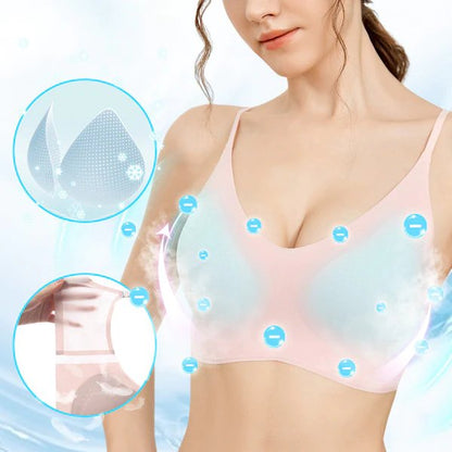 Ice Silk Ion Fiber Restoration Shaping Bra - Skin-friendly Ice Silk Lifting Bra Stretchy Breathable Ultra Thin Ice Silk Bra