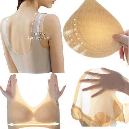 Ice Silk Ion Lymphvity Detoxification and Shaping & Powerful Lifting Bra - Breathable, Seamless, Comfort Bra, Non-Marking  Bras