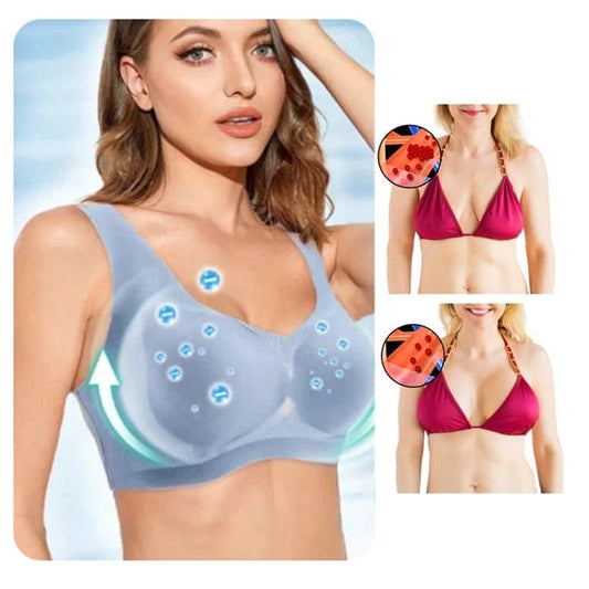 Ice Silk Ion Lymphvity Detoxification and Shaping & Powerful Lifting Bra - Breathable, Seamless, Comfort Bra, Non-Marking  Bras