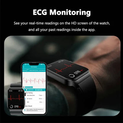 Cardica ECG Smart Watch with Blood Pressure Monitor, Body Temperature, Blood Glucose, Heart Rate and Blood Oxygen.