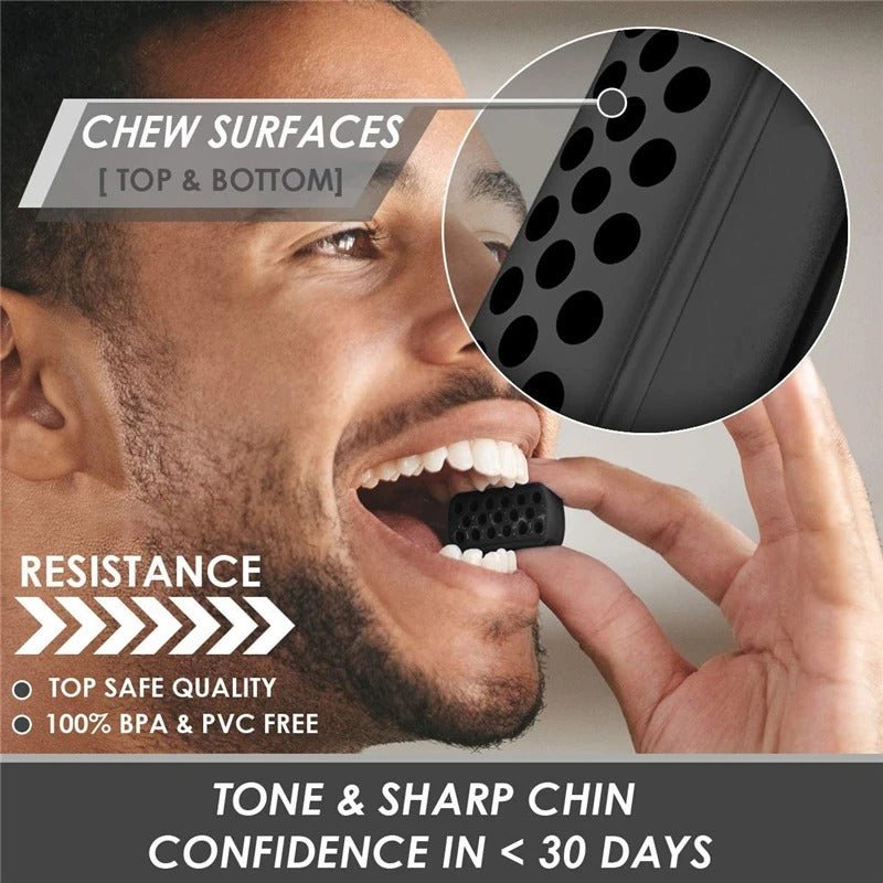 Jawline Exerciser Anti-Aging Ball - Powerful Jaw Trainer for Beginner, Intermediate & Advanced Users