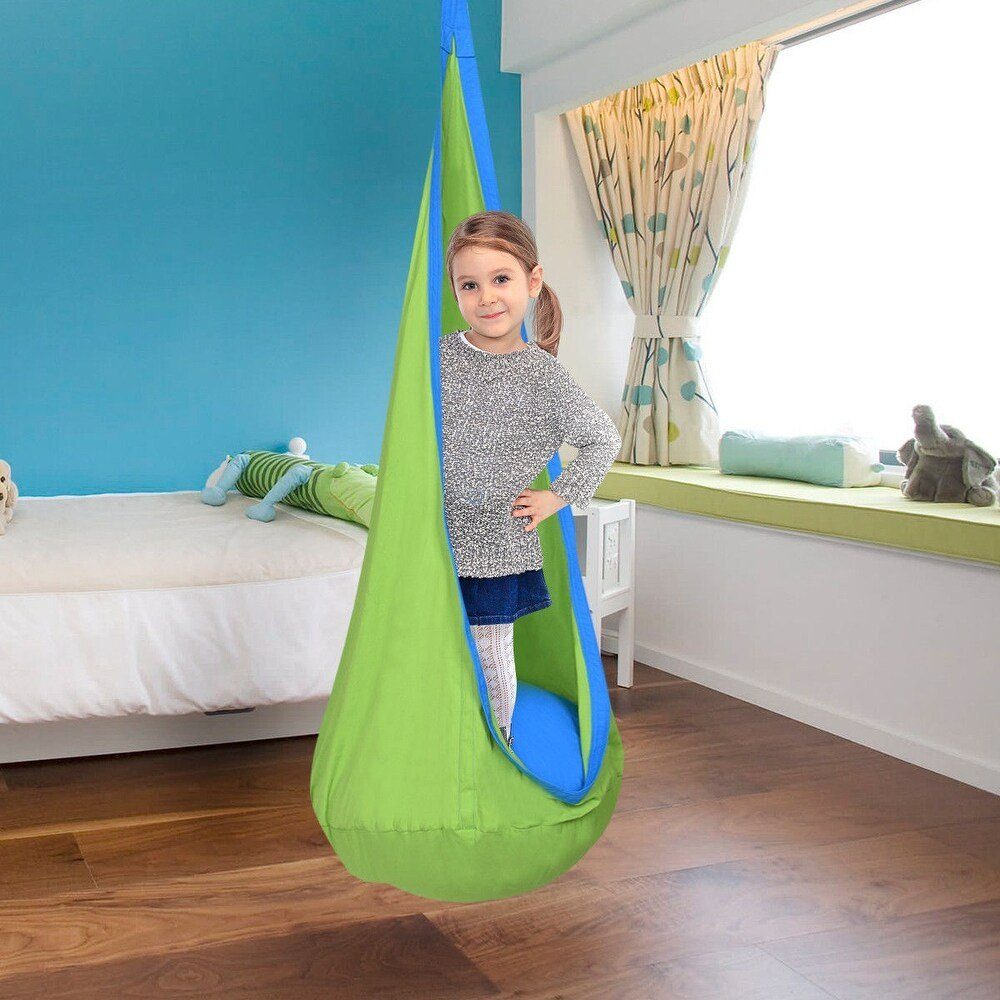 Kids Pod Hanging Chair -  Child Pod Swing Chair Tent Nook Indoor Outdoor Hanging Seat Hammock Kids