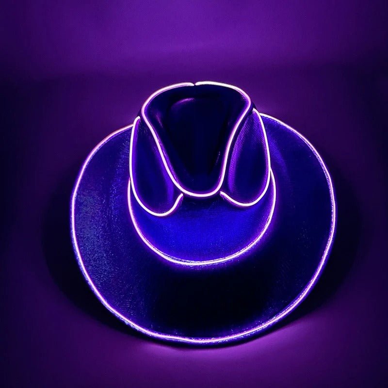 LED Cowboy Hat - Glowing Light Bar Cap Bachelorette Party Supplies