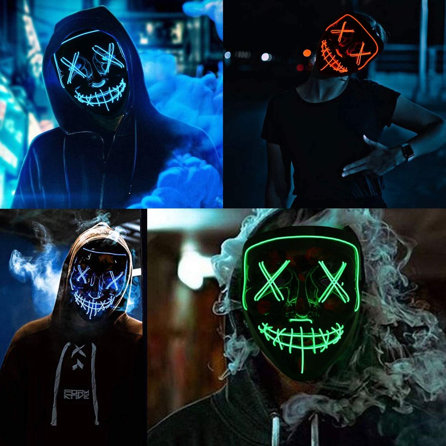 Led Halloween Mask - Light Up Mask for Festival Cosplay