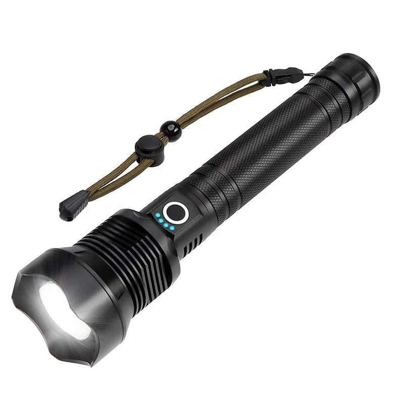 LED Rechargeable Tactical Laser Flashlight - 90000 Lumens High Powered and Waterproof Flash Light