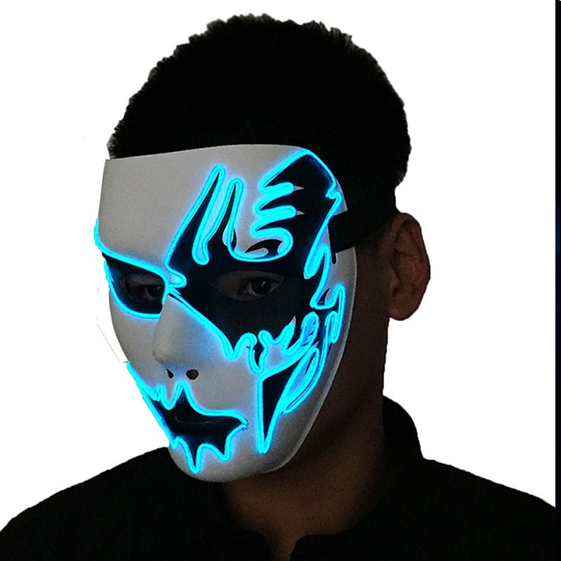 Luminous LED Halloween Mask - Halloween Cosplay Props LED Scary Mask Carnival Costume