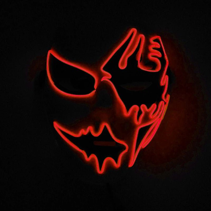 Luminous LED Halloween Mask - Halloween Cosplay Props LED Scary Mask Carnival Costume