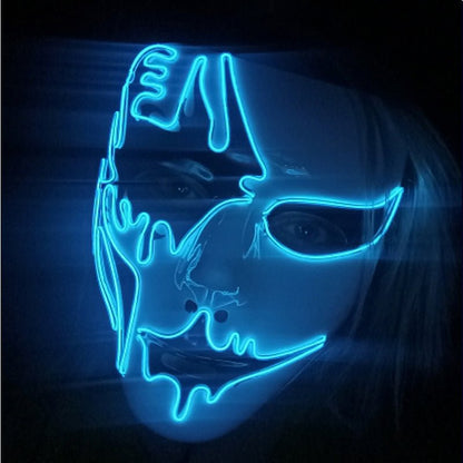 Luminous LED Halloween Mask - Halloween Cosplay Props LED Scary Mask Carnival Costume