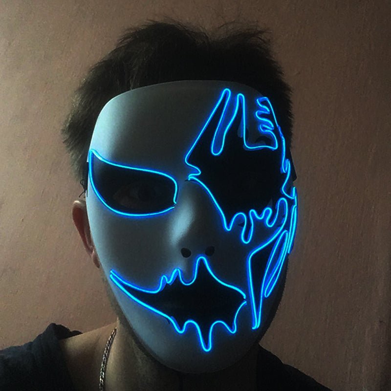 Luminous LED Halloween Mask - Halloween Cosplay Props LED Scary Mask Carnival Costume