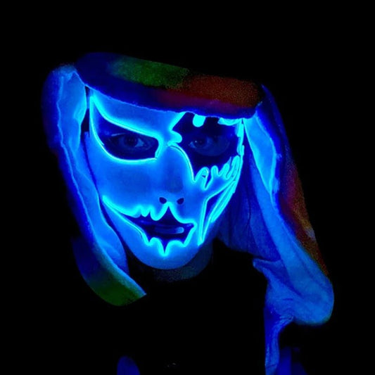 Luminous LED Halloween Mask - Halloween Cosplay Props LED Scary Mask Carnival Costume