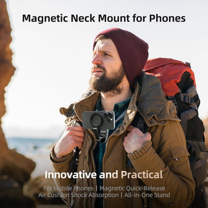 Magnetic Neck Mount For Phones - Neck Cell Phone Holder POV/Vlog Selfie Mount Hand Free Phone Neck Holder