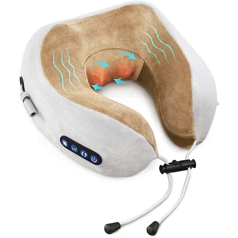 Massaging Neck Pillow - Pillow Portable Heated Massage Ideal for Travel, Relaxation and Office, U Shaped Pillow For Shoulder, Cervical Pain Relief Fatigue