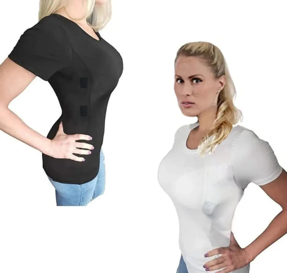 MEN/WOMEN’S CONCEALED LEATHER HOLSTER T-SHIRT