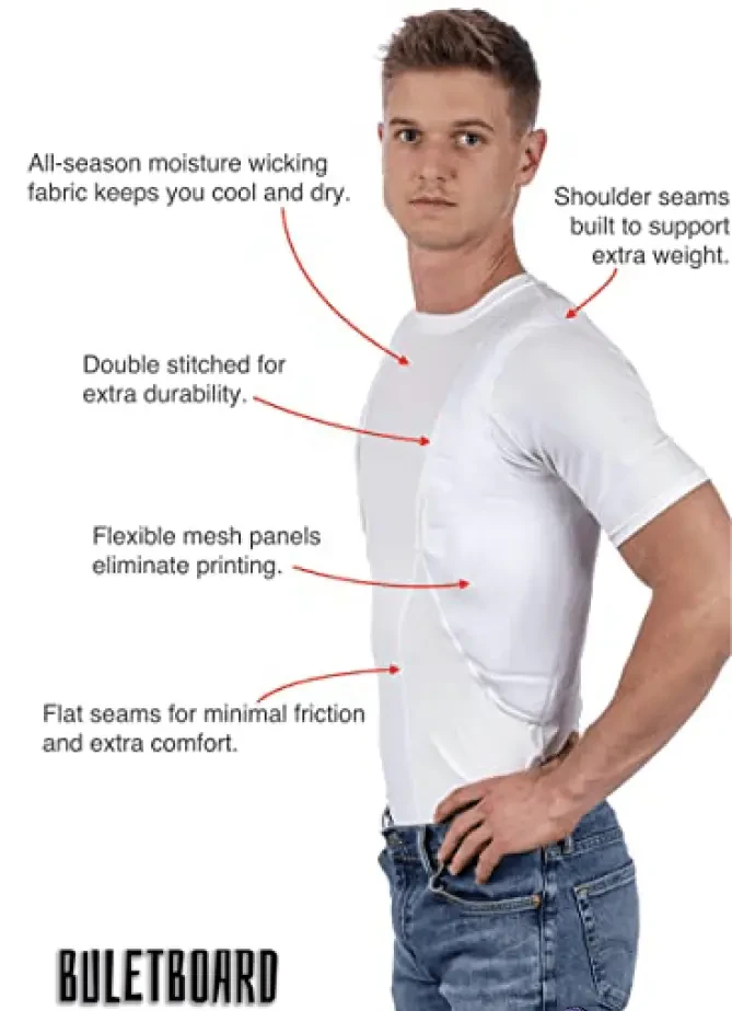 MEN/WOMEN’S CONCEALED LEATHER HOLSTER T-SHIRT