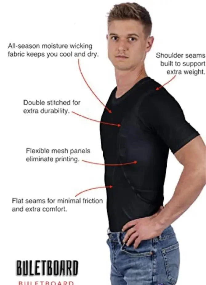 MEN/WOMEN’S CONCEALED LEATHER HOLSTER T-SHIRT