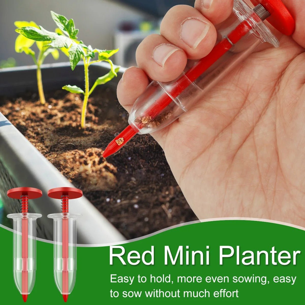 Mini Syringe Seeder - Seed Planter Mini Hand Spreader Garden Seed Planter for Carrot, Lettuce, Grass and Spinach Seed