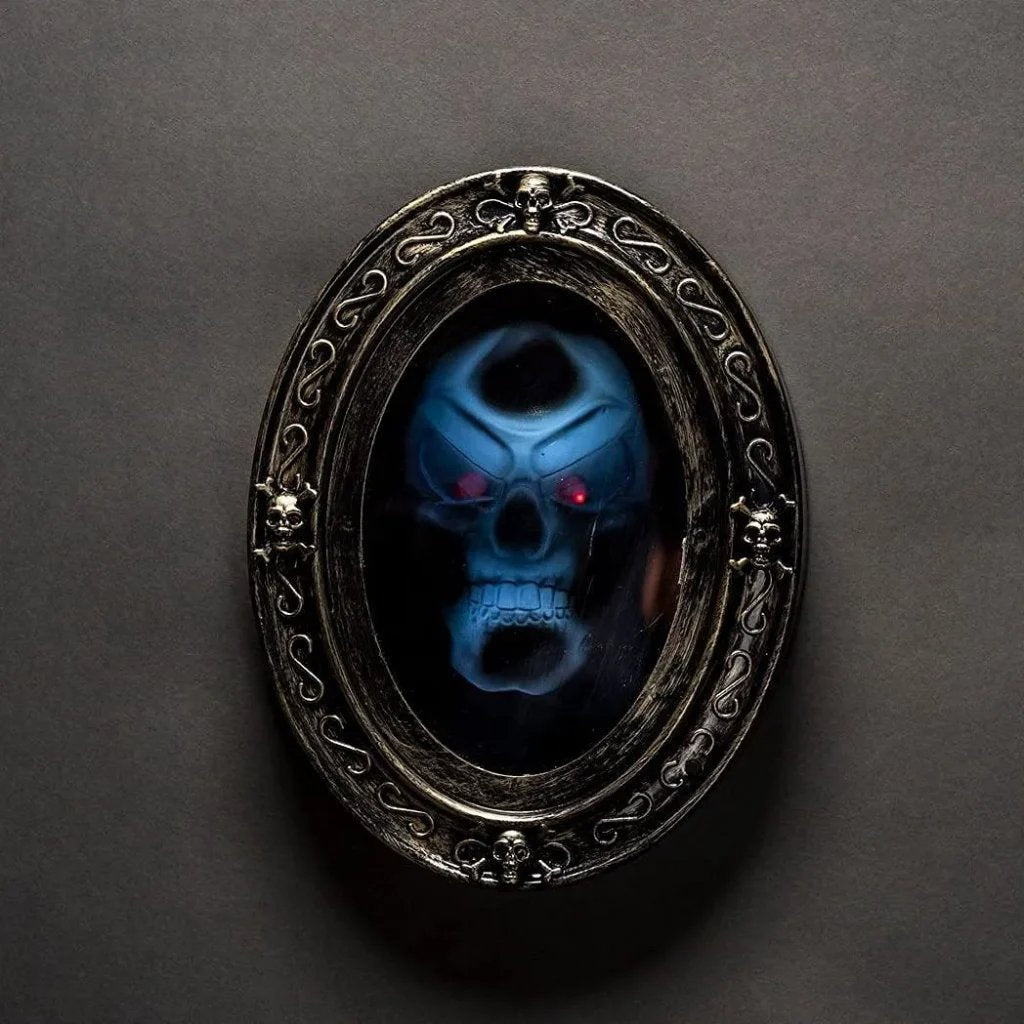 Motion Activated Skull Mirror - Scary Halloween Magic Mirror