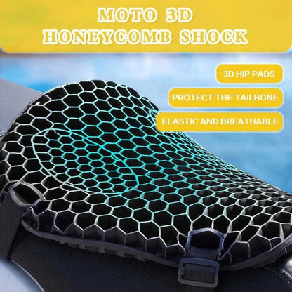 Moto 3D Honeycomb Shock Cushion - Advanced Shock Relief Seat Cushion