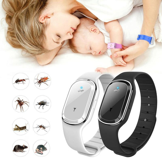 Natural Repellent - Ultrasonic Anti-Mosquito Wrist Band (w/ 3-Block Modes)