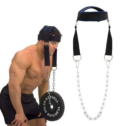 Neck and Head Harness - Neck Training Head Harness with Chain for Weight Lifting, Chin and Neck Strengthening Workout