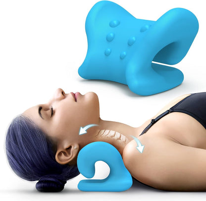 Neck Cloud Massage Pillow - Ergonomic Neck Cloud Cervical Traction Device Chiropractic Pillow for Spine Alignment, Neck and Shoulder Relaxer and Muscle Tension