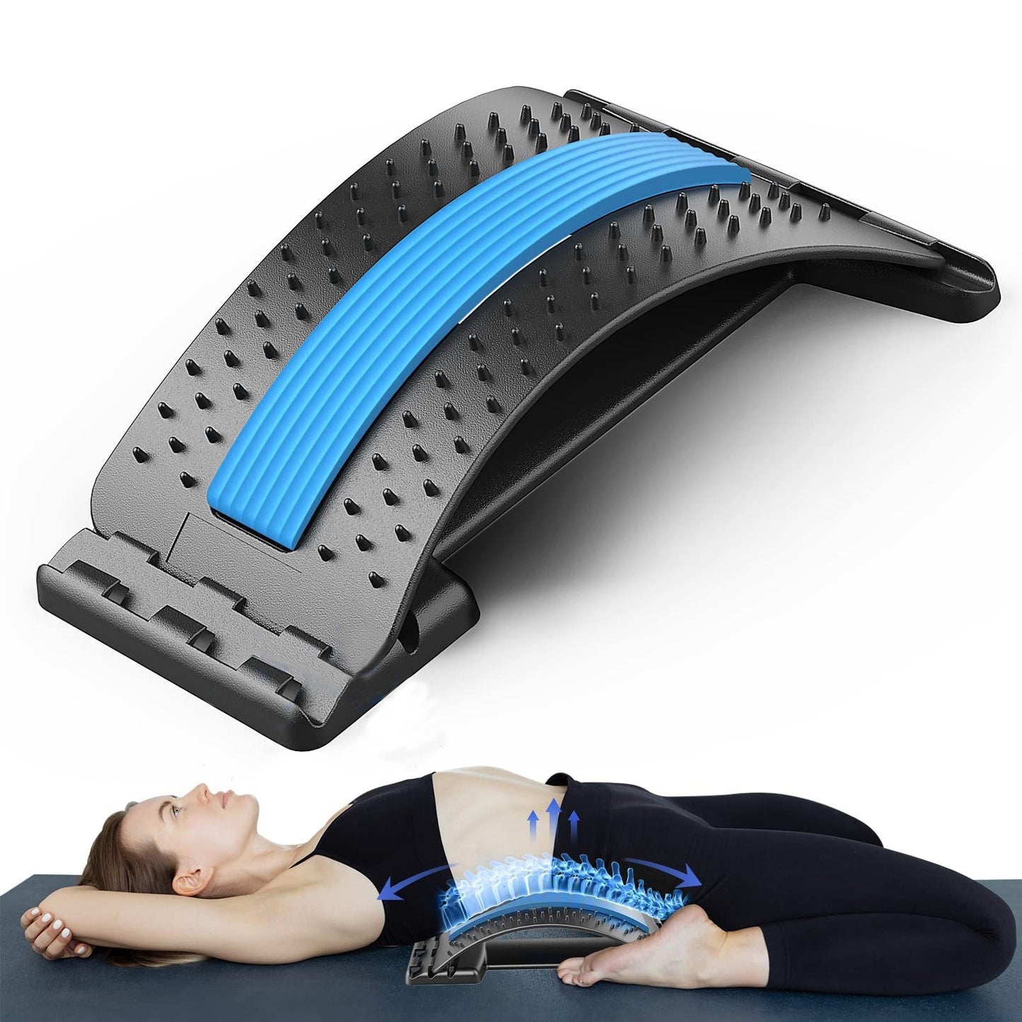 Orthopedic Lower Back Stretcher - Multi-Level Back Cracker, Upper & Lower Back Pain Relief Device for Herniated Disc, Sciatica, Scoliosis