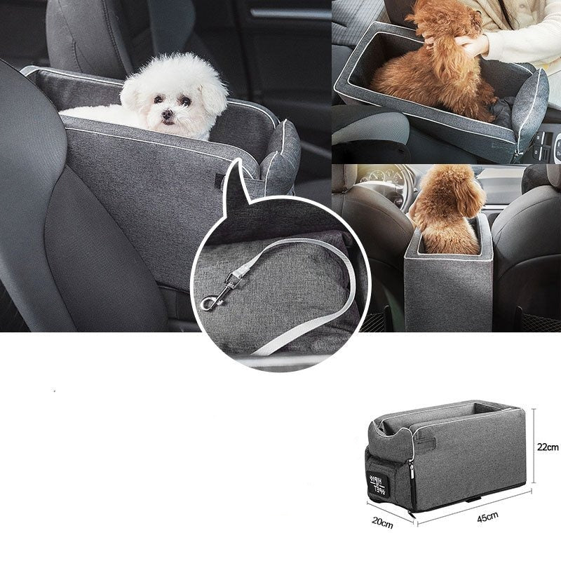 Pet Armrest Safety Seat - Pet Car Seat Travel Bag Suitable for Small Dogs and Cats