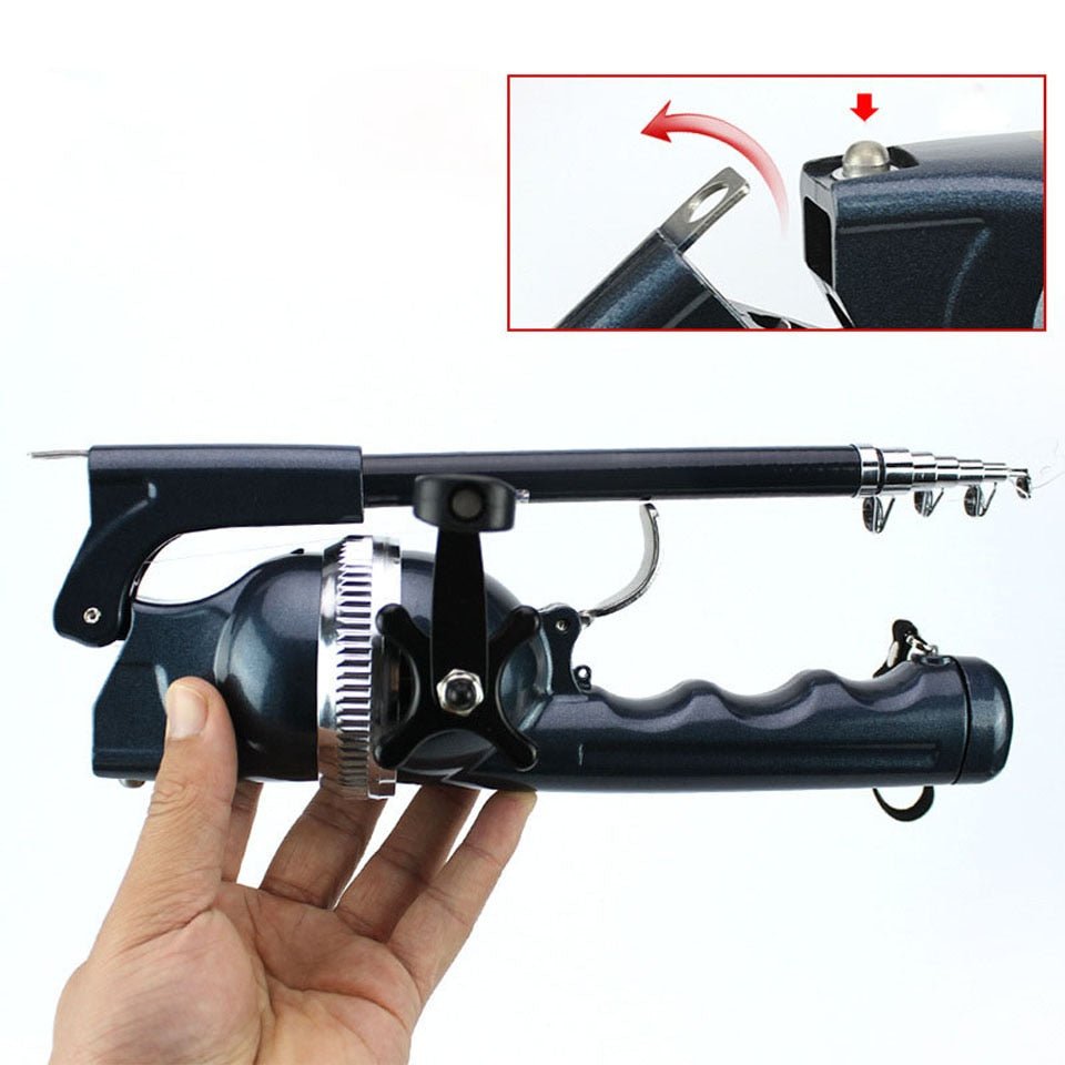 Portable Folding Fishing Rod Telescopic Stainless Steel - Built-in Fishing Reel 80m Line Travel Portable Lure