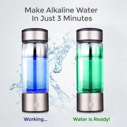 Portable Hydrogen Water Bottle Generator - Alkaline Maker, Water Ionizer, Antioxidant