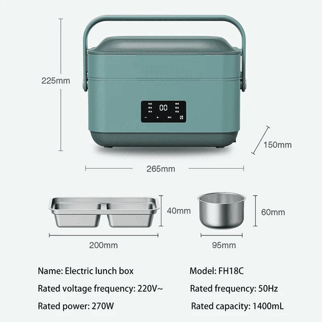 Portable Plug-in Electric Heating Insulated Lunch Box - Multifunctional Plug-in Heating Box