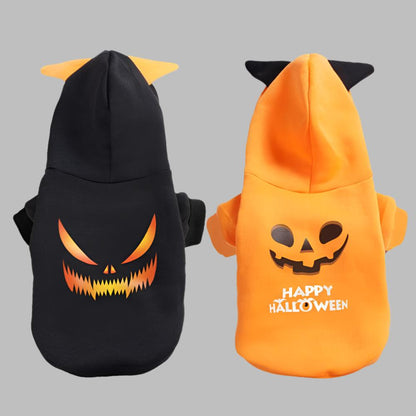 Pumpkin Design Pet Clothes - Halloween Pet Puppy Cosplay Hoodie, Soft and Adorable Warm Outfit Coat