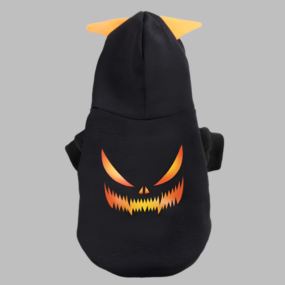 Pumpkin Design Pet Clothes - Halloween Pet Puppy Cosplay Hoodie, Soft and Adorable Warm Outfit Coat