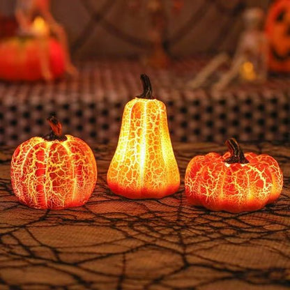 Pumpkin LED Candle Lamp Resin - Halloween Pumpkin Lantern Simulation LED Candle