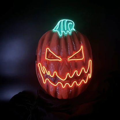 Pumpkin LED Purge Halloween Mask - Light Up Pumpkin Mask for Halloween Festival, Party and Cosplay Costume