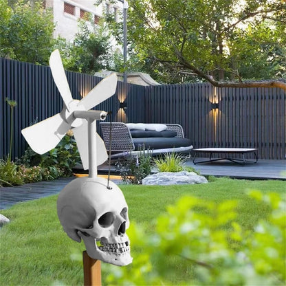 Skull Windmill - Halloween Skull Whirligig Wind Spinner Outdoor Decoration