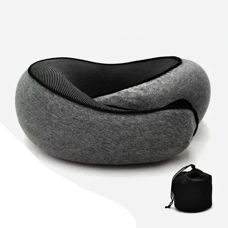 Snail Style Memory Foam Travel Neck Pillow - U-shaped, Portable, Adjustable Neck Support