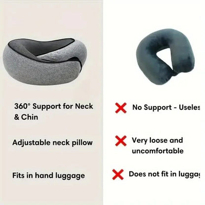 Snail Style Memory Foam Travel Neck Pillow - U-shaped, Portable, Adjustable Neck Support