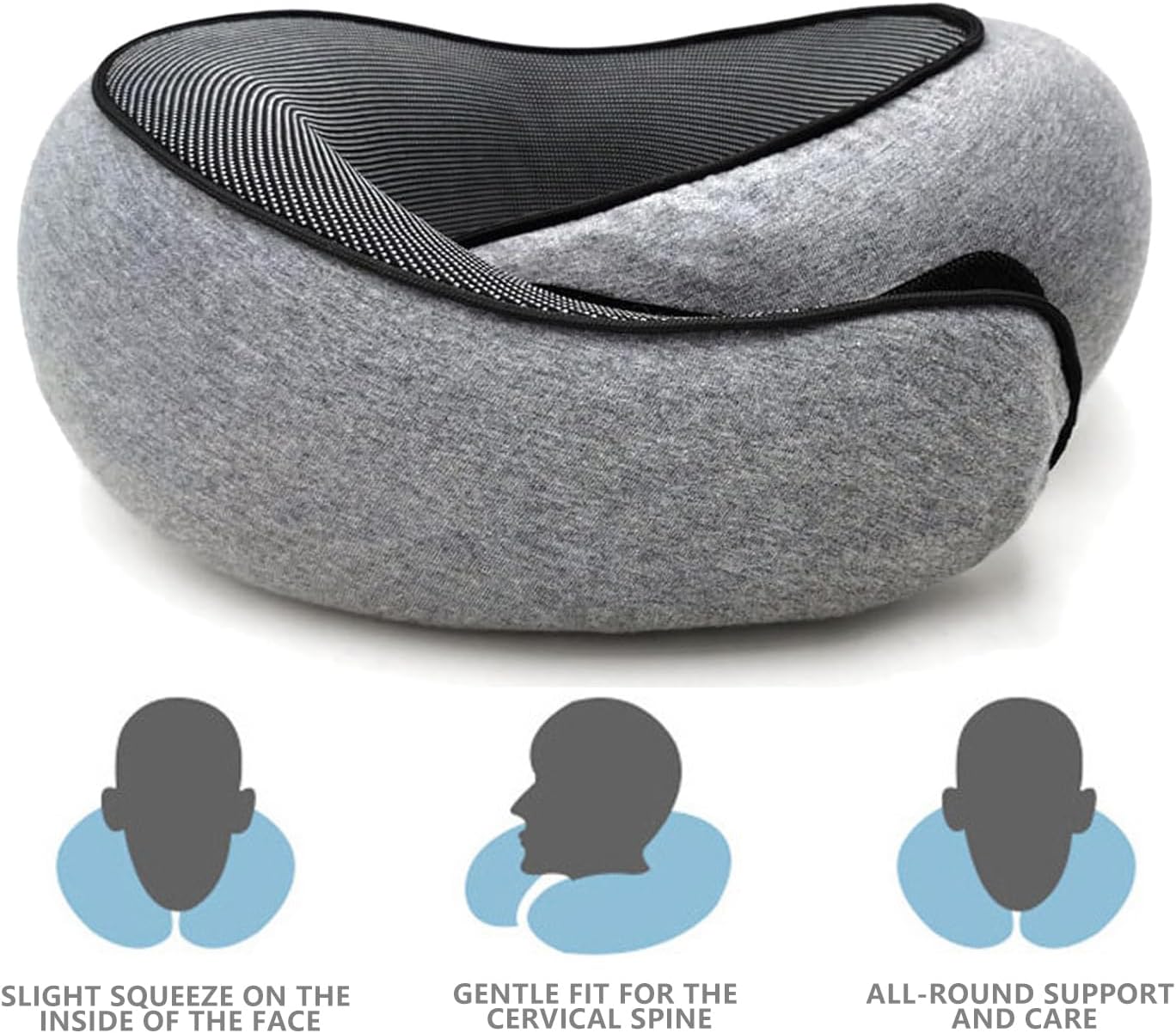 Snail Style Memory Foam Travel Neck Pillow - U-shaped, Portable, Adjustable Neck Support