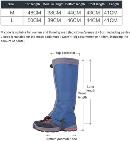 Snow Hiking Waterproof Boot Gaiters -  Safety Waterproof Leg Warmers